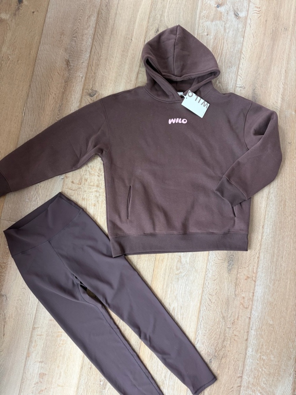 WILO Wellness Club Brown Hoodie with Matching Brown Leggings